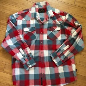 Men’s XL Howler Bros metal snap flannel shirt
